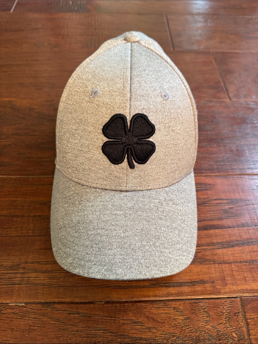 Heather Gray Baseball Cap w/Black Four-Leaf Clover Patch L / XL